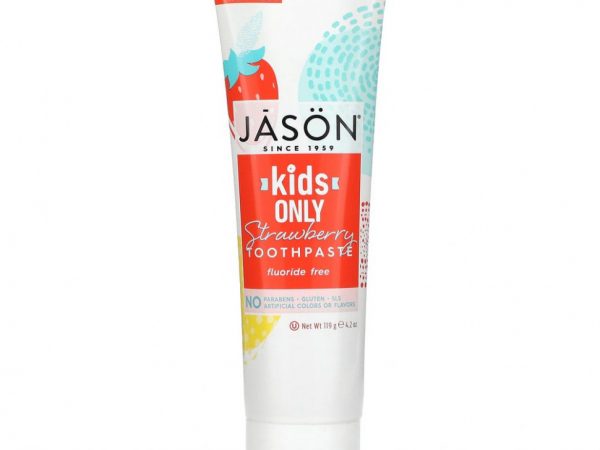 Jason Natural, Только для детей! Зубная паста с клубничным вкусом 119 г (4,2 унции)
