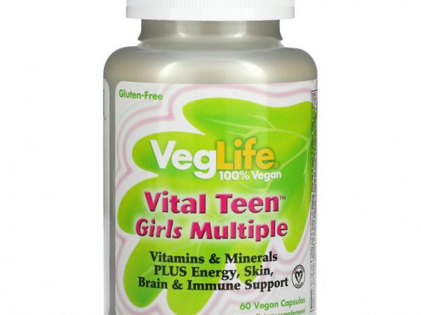 VegLife, Vital Teen Girls Multiple, 60 веганских капсул