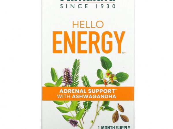 Himalaya, Hello Energy, поддержка надпочечников с ашвагандой, 60 вегетарианских капсул