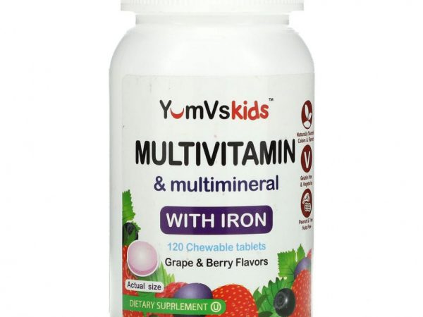 YumV's, Multivitamin & Multimineral With Iron, Grape & Berry Flavor, 120 Chewable Tablets