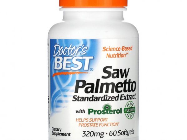 Doctor's Best, сереноя с простеролом, стандартизированный экстракт, 320 мг, 60 капсул