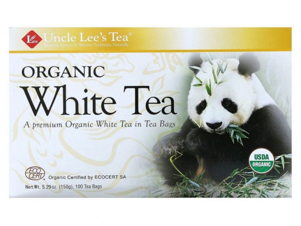 Uncle Lee's Tea, Органический белый чай, 100 чайных пакетиков, 150 г (5,29 унции)