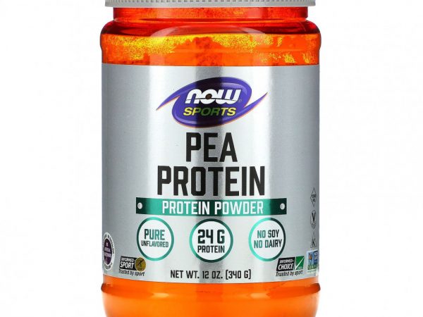 NOW Foods, Sports, гороховый протеин, без добавок, 340 г (12 унций)