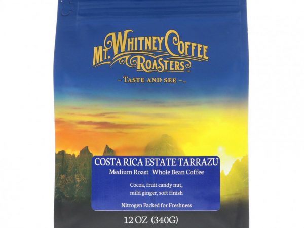 Mt. Whitney Coffee Roasters, Costa Rica Estate Tarrazu, кофе из цельных зерен, средней обжарки, 340 г (12 унций)
