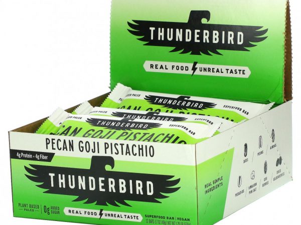Thunderbird, Superfood Bar, пекан и фисташки, 12 батончиков по 48 г (1,7 унции)