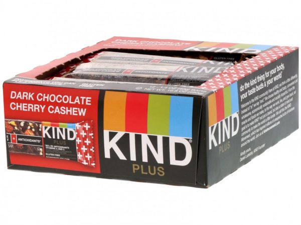 KIND Bars, Kind Plus Dark Chocolate Cherry Cashew + Antioxidants, 12 bars 1.4oz (40g) each