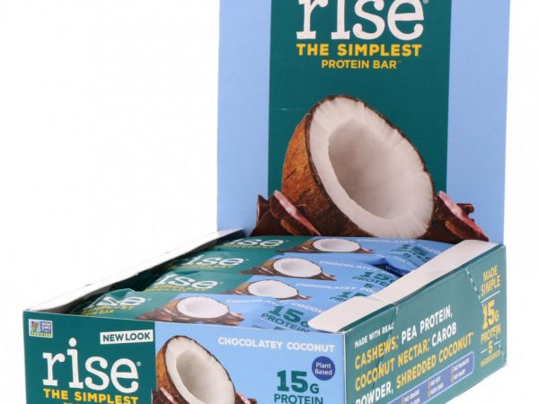 Rise Bar, Самый простой протеиновый батончик, шоколадный кокос, 12 батончиков по 60 г (2,1 унции)