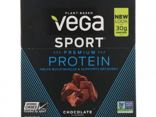 Vega, Sport Protein, протеин, шоколадный вкус, 12 пакетиков, 44 г (1,6 унции) каждый