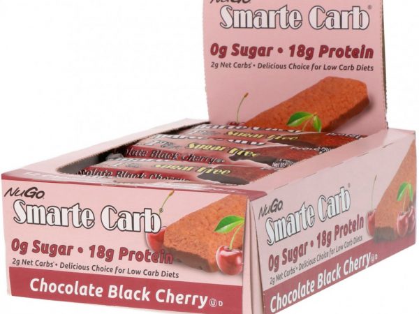 NuGo Nutrition, Smarte Carb Bar, шоколад с черной вишней, 12 батончиков, 50 г (1,76 унции)