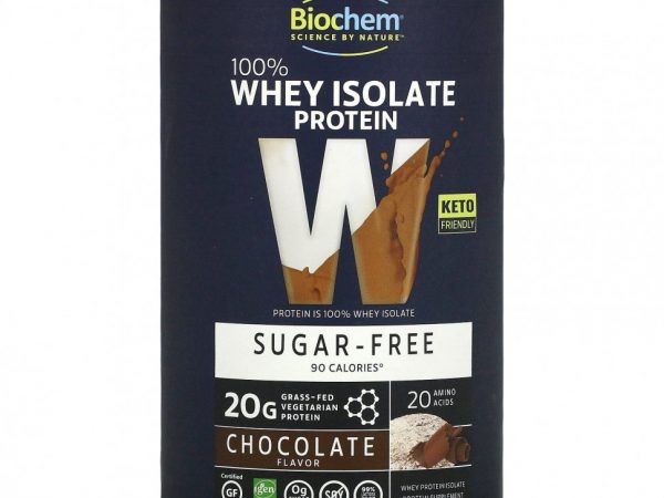 Biochem, 100% Whey Isolate Protein, Sugar Free, Chocolate Flavor, 12.5 oz (355 g)