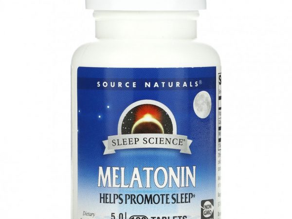 Source Naturals, Мелатонин, 5 мг, 120 таблеток