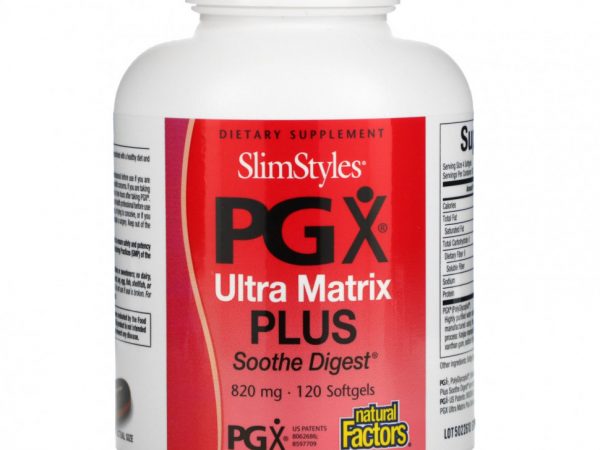 Natural Factors, SlimStyles PG X, Ultra Matrix Plus, 820 мг, 120 мягких таблеток