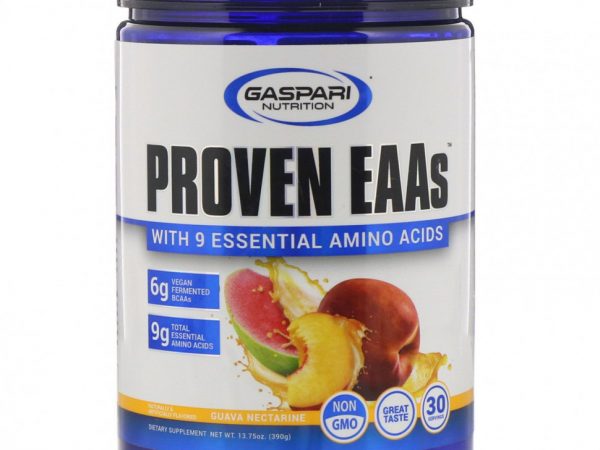 Gaspari Nutrition, Proven EAAs, с 9 незаменимыми аминокислотами, со вкусом гуавы и нектарина, 390 г (13,75 унций)