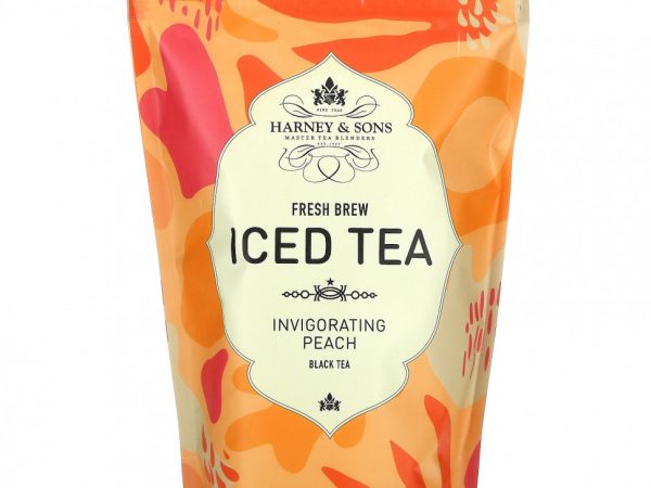Harney & Sons, Fresh Brew Iced Tea, черный чай, бодрящий персик, 15 чайных пакетиков, 212 г (7,5 унции)