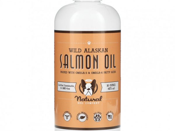 Natural Dog Company, Жир дикого аляскинского лосося, для всех возрастов, вкусный лосось, 473 мл (16 унций)