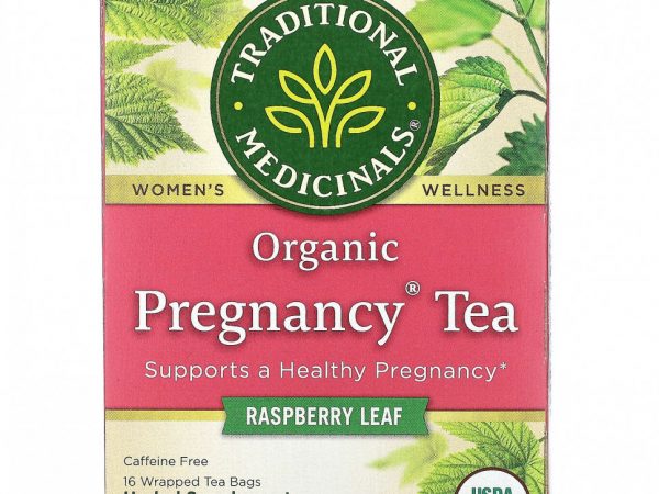 Traditional Medicinals, органический чай для беременных, листья малины, без кофеина, 16 чайных пакетиков, 28 г (0,99 унции)