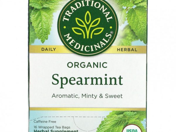 Traditional Medicinals, органическая мята, без кофеина, 16 чайных пакетиков, 24 г (0,85 унции)