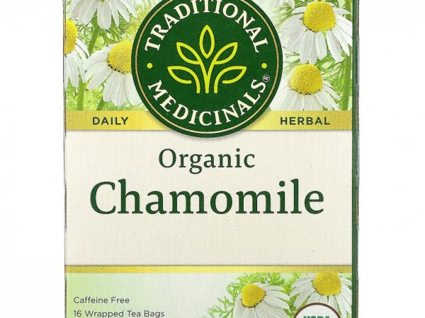 Traditional Medicinals, органическая ромашка, без кофеина, 16 чайных пакетиков, 20,8 г (0,74 унции)