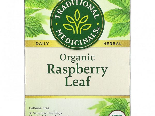 Traditional Medicinals, листья органической малины, без кофеина, 16 чайных пакетиков, 24 г (0,85 унции)