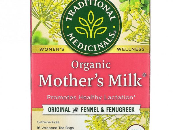 Traditional Medicinals, Mother's Milk, органический фирменный чай с фенхелем и пажитником, без кофеина, 16 чайных пакетиков, 28 г (0,99 унции)