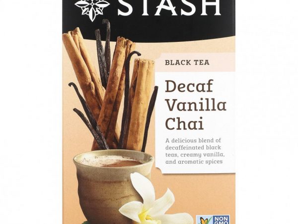 Stash Tea, Black Tea, чай без кофеина и ваниль, 18 чайных пакетиков, 36 г (1,2 унции)