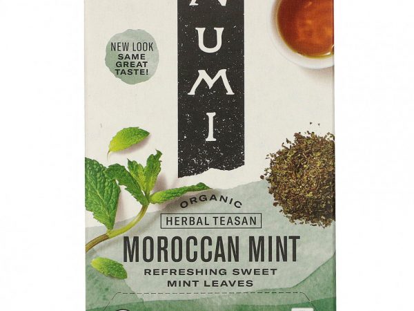 Numi Tea, Organic Herbal Teasan, марокканская мята, без кофеина, 18 чайных пакетиков, 39,6 г (1,40 унции)