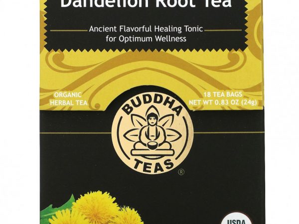 Buddha Teas, Органический травяной чай, корень одуванчика, 18 чайных пакетиков, 0,83 унции (24 г)