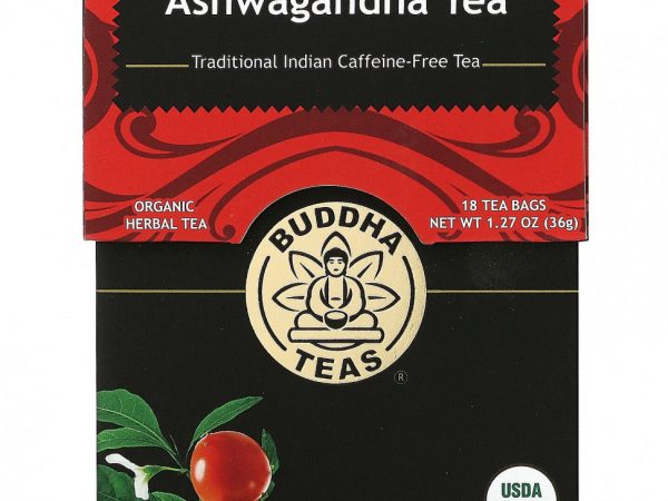 Buddha Teas, Органический травяной чай, ашваганда, 18 чайных пакетиков, 36 г (1,27 унции)