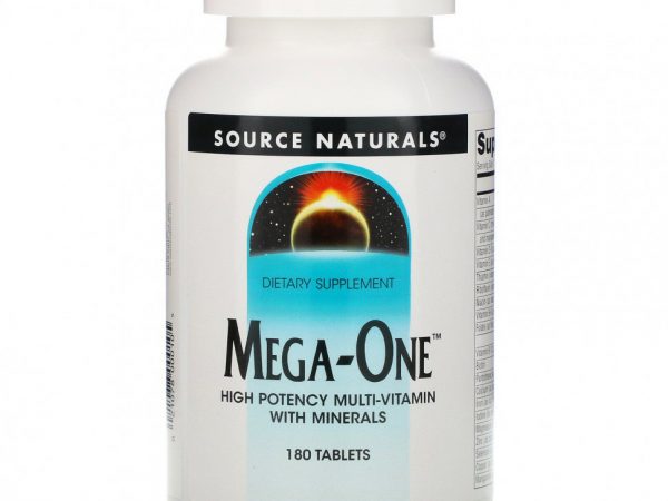 Source Naturals, Mega-One, высокоэффективный мультивитамин с минералами, 180 таблеток