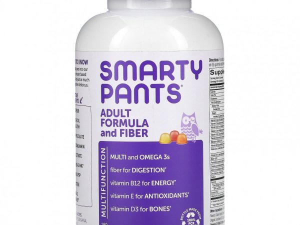 SmartyPants, формула с клетчаткой для взрослых, лимон, клубника, банан и апельсин, 180 жевательных конфет