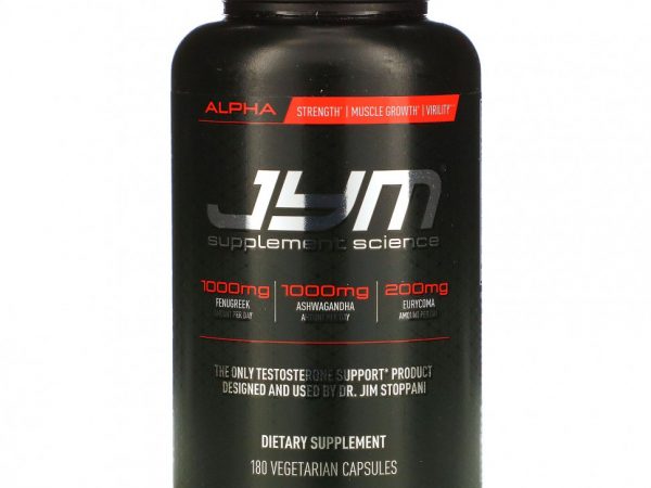 JYM Supplement Science, Alpha, поддержка тестостерона, 180 вегетарианских капсул