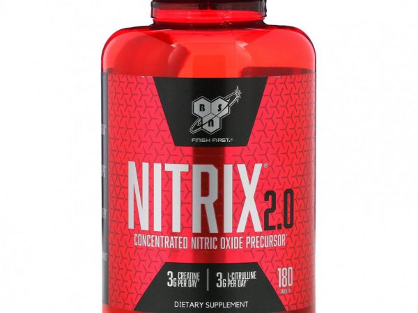 BSN, Nitrix 2.0, концентрированный прекурсор оксида азота, 180 таблеток