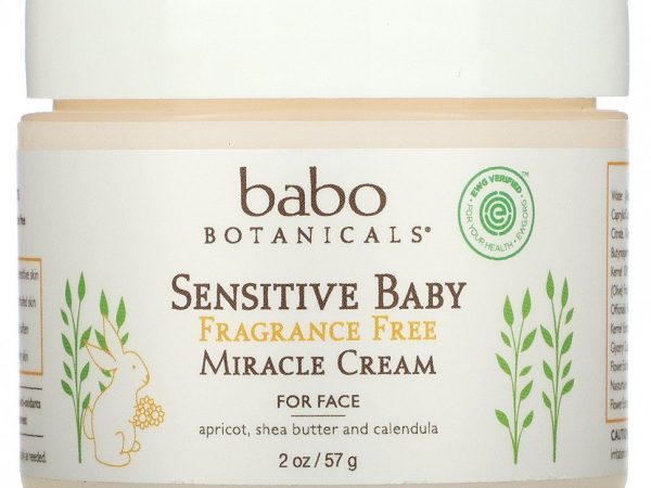 Babo Botanicals, Крем для лица Sensitive Baby Miracle, без отдушек, 57 г (2 унции)