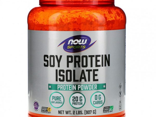 NOW Foods, Sports, изолят соевого белка, натуральный, с нейтральным вкусом, 907 г (2 фунта)