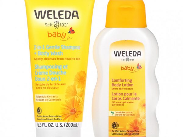 Weleda, набор средств по уходу для детей, календула, набор из 2 предметов