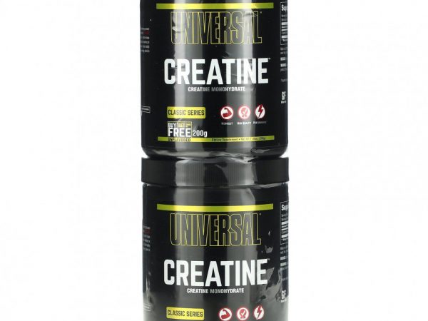 Universal Nutrition, креатин, нейтральный вкус, 2 банки, 200 г (7,05 унции) каждая