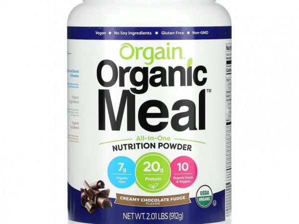 Orgain, Organic Meal, универсальный пищевой порошок, сливочная шоколадная помадка, 912 г (2,01 фунта)