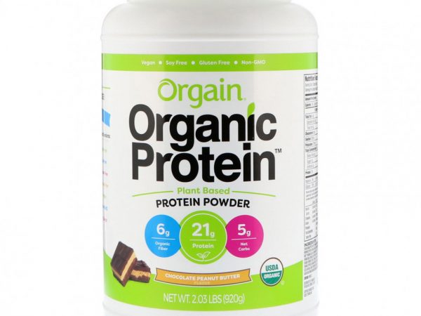 Orgain, Organic Protein Powder Plant Based, Chocolate Peanut Butter, 2.03 lb (920 g)