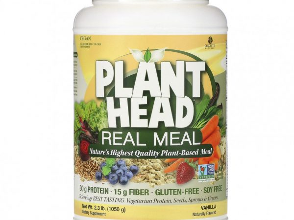 Genceutic Naturals, Plant Head, источник растительного белка, ваниль, 1050 г (2,3 фунта)