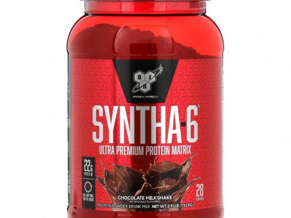 BSN, Syntha-6, белковая матрица ультра-премиум, шоколадный молочный коктейль, 1,32 кг (2,91 фунта)