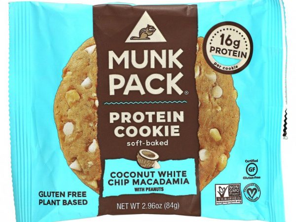 Munk Pack, Protein Cookie, кокос и белая крошка макадамии, 84 г (2,96 унции)