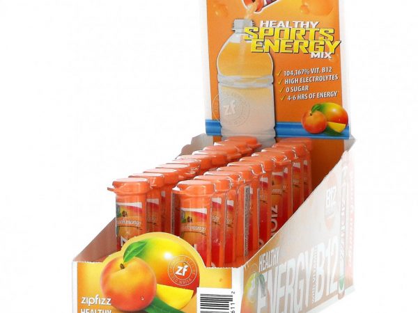 Zipfizz, Healthy Energy Mix With Vitamin B12, Peach Mango, 20 Tubes, 0.39 oz (11 g) Each