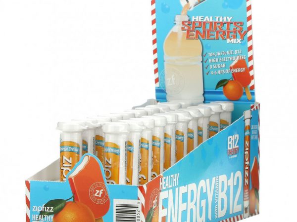 Zipfizz, Healthy Energy With Vitamin B12, Orange Cream, 20 Tubes, 11 g Each