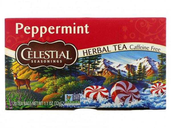Celestial Seasonings, Травяной чай, Перечная мята, Без кофеина, 20 чайных пакетиков, 1,1 унции (32 г)