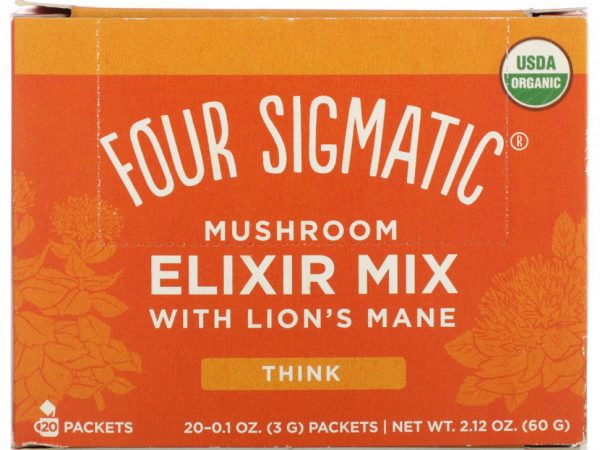 Four Sigmatic, Смесь грибного эликсира с львиной гривой, 20 пакетиков по 0,1 унции (3 г) каждый