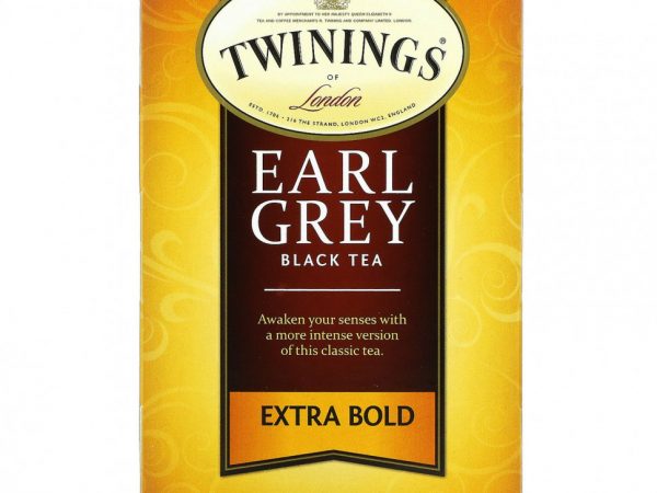 Twinings, Black Tea, Earl Grey, Extra Bold, 20 чайных пакетиков, 40 г (1,41 унции)