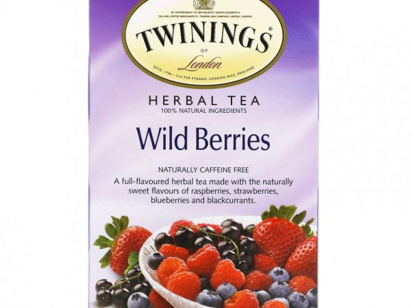 Twinings, травяной чай, дикие ягоды, без кофеина, 20 чайных пакетиков, 40 г (1,41 унции)