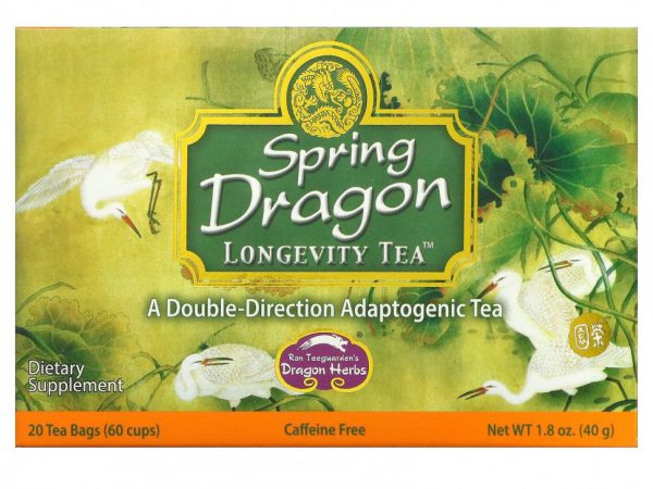 Dragon Herbs, Spring Dragon Longevity Tea, без кофеина, 20 чайных пакетиков, 1,8 унции (50 г)
