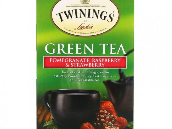 Twinings, зеленый чай, гранат, малина и клубника, 20 чайных пакетиков, 30 г (1,06 унции)