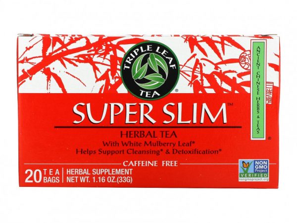 Triple Leaf Tea, Super Slim, травяной чай, без кофеина, 20 чайных пакетиков, 33 г (1,6 унции)